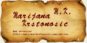 Marijana Krstonošić vizit kartica